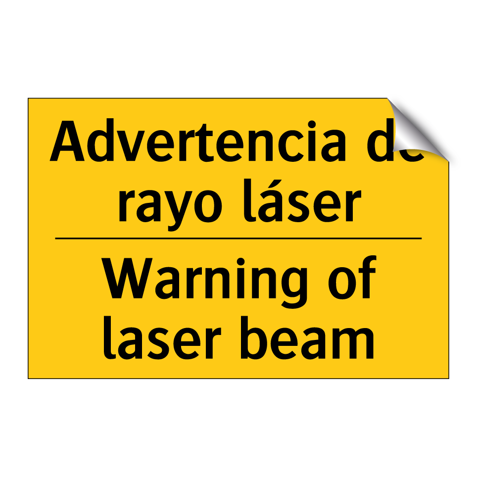 Advertencia de rayo láser - Warning of laser beam