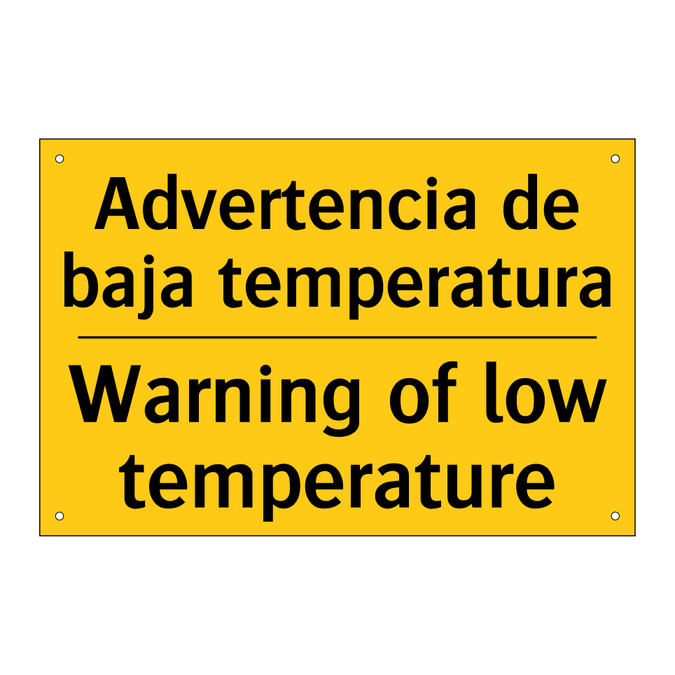 Advertencia de baja temperatura - Warning of low temperature