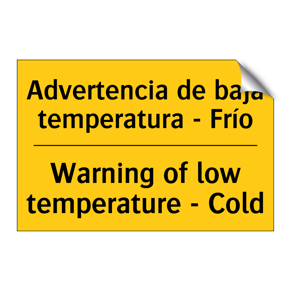 Advertencia de baja temperatura - Frío - Warning of low temperature - Cold