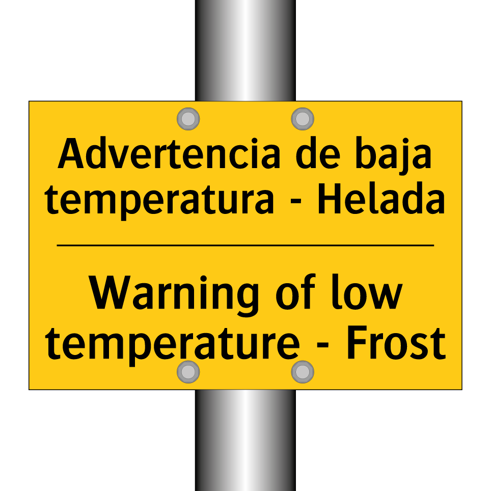 Advertencia de baja temperatura - Helada - Warning of low temperature - Frost