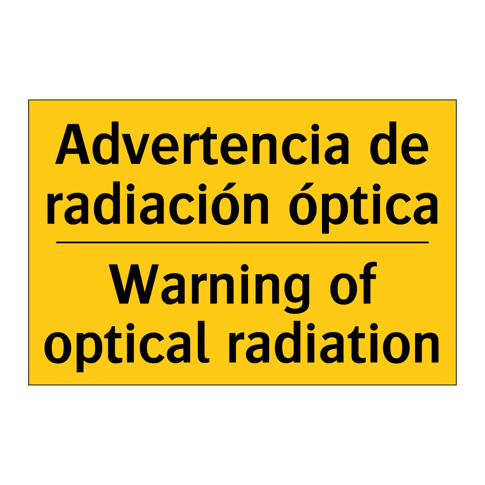 Advertencia de radiación óptica - Warning of optical radiation