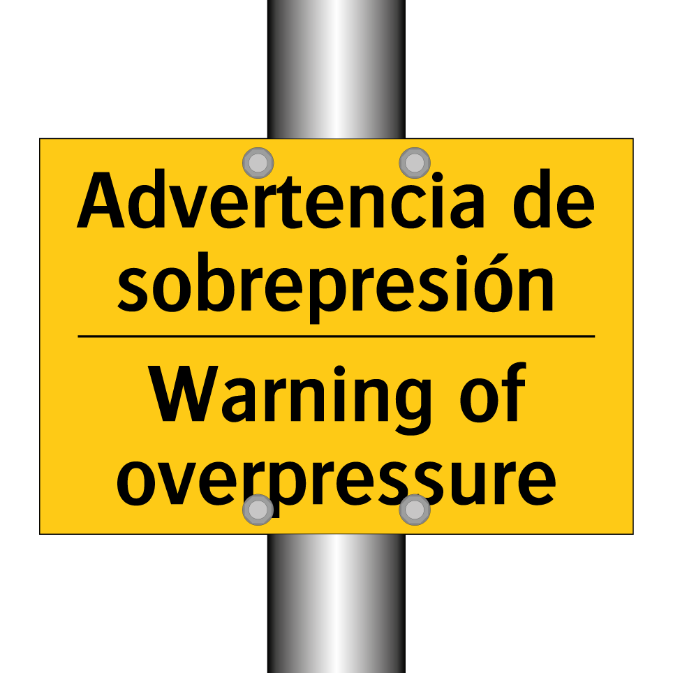 Advertencia de sobrepresión - Warning of overpressure