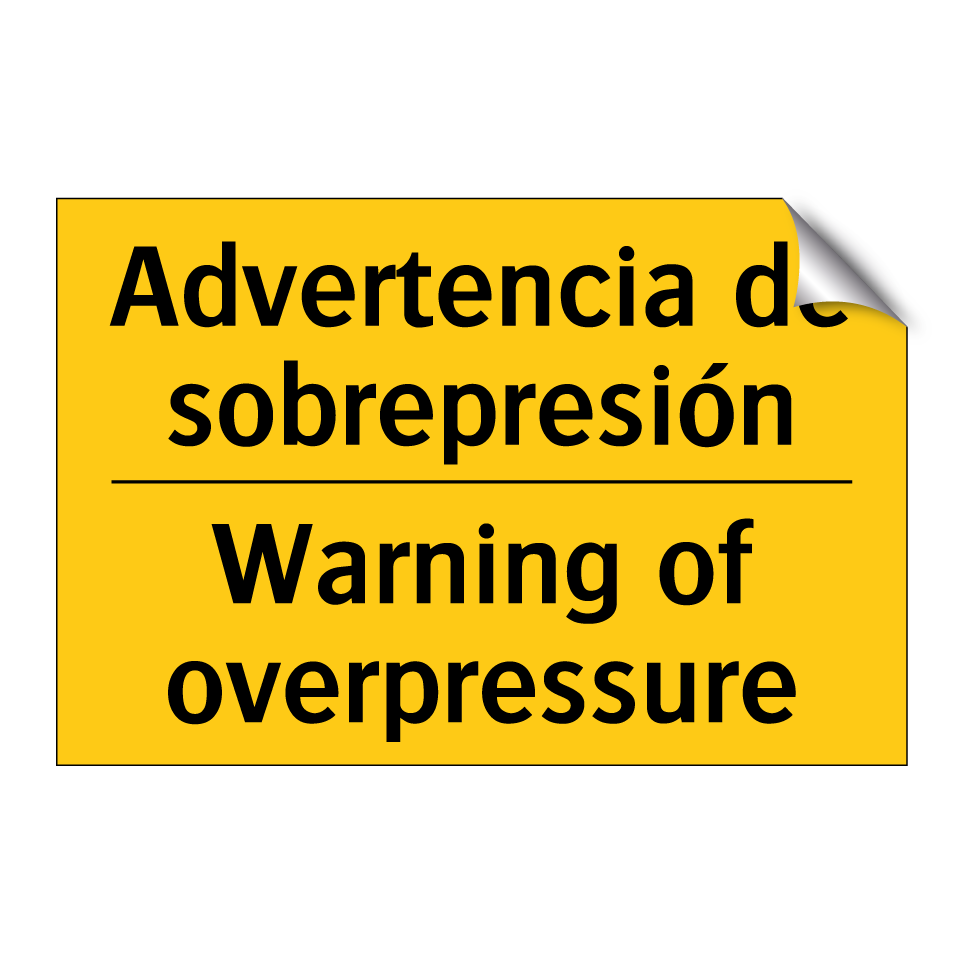 Advertencia de sobrepresión - Warning of overpressure