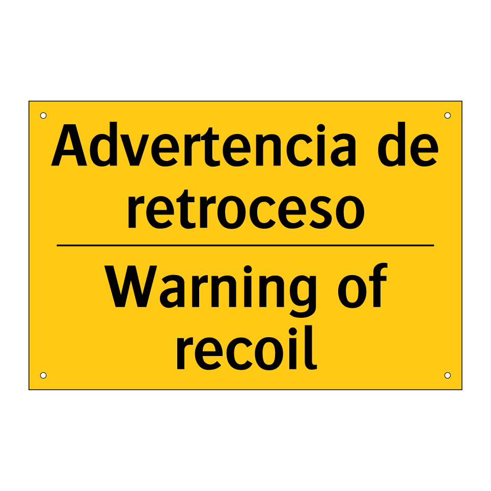 Advertencia de retroceso - Warning of recoil