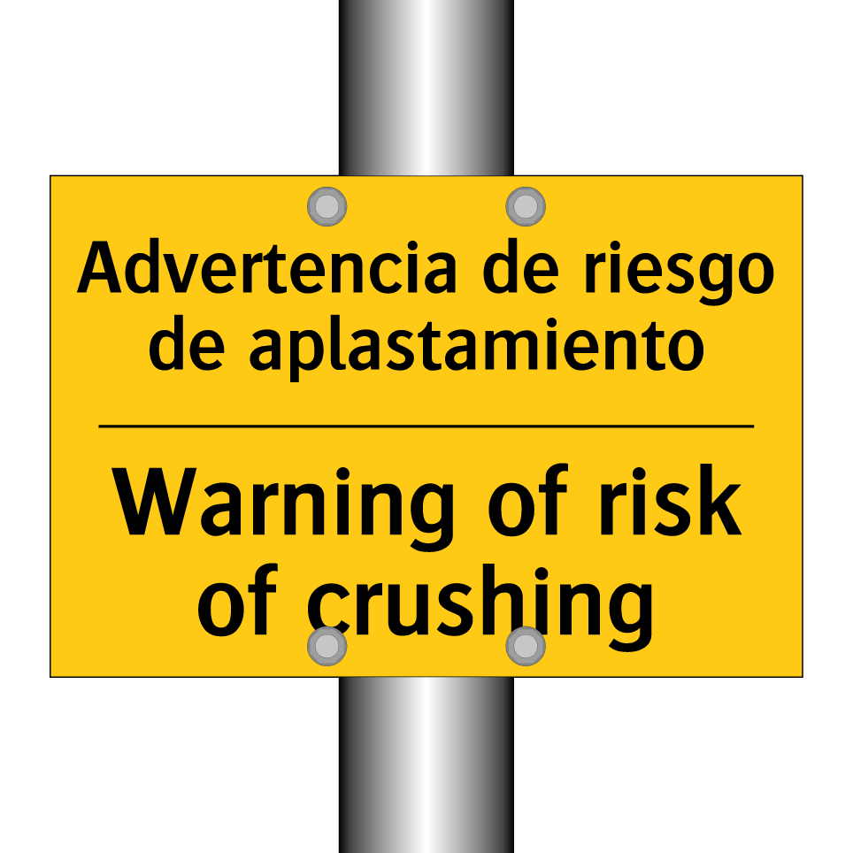 Advertencia de riesgo de aplastamiento - Warning of risk of crushing