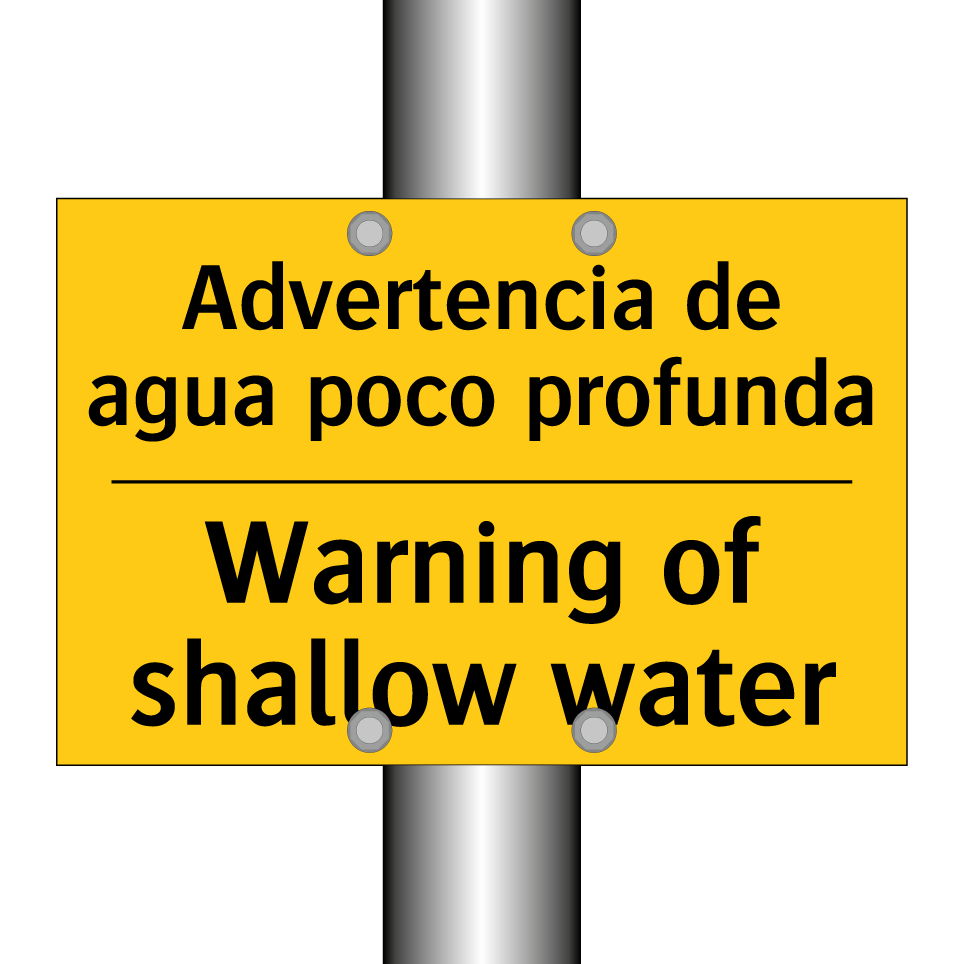 Advertencia de agua poco profunda - Warning of shallow water