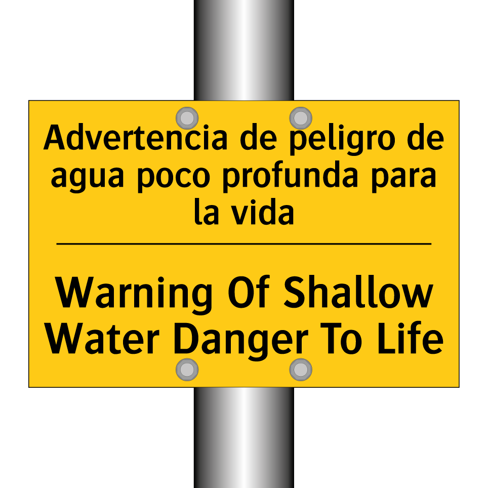 Advertencia de peligro de agua poco profunda para la vida - Warning Of Shallow Water Danger To Life