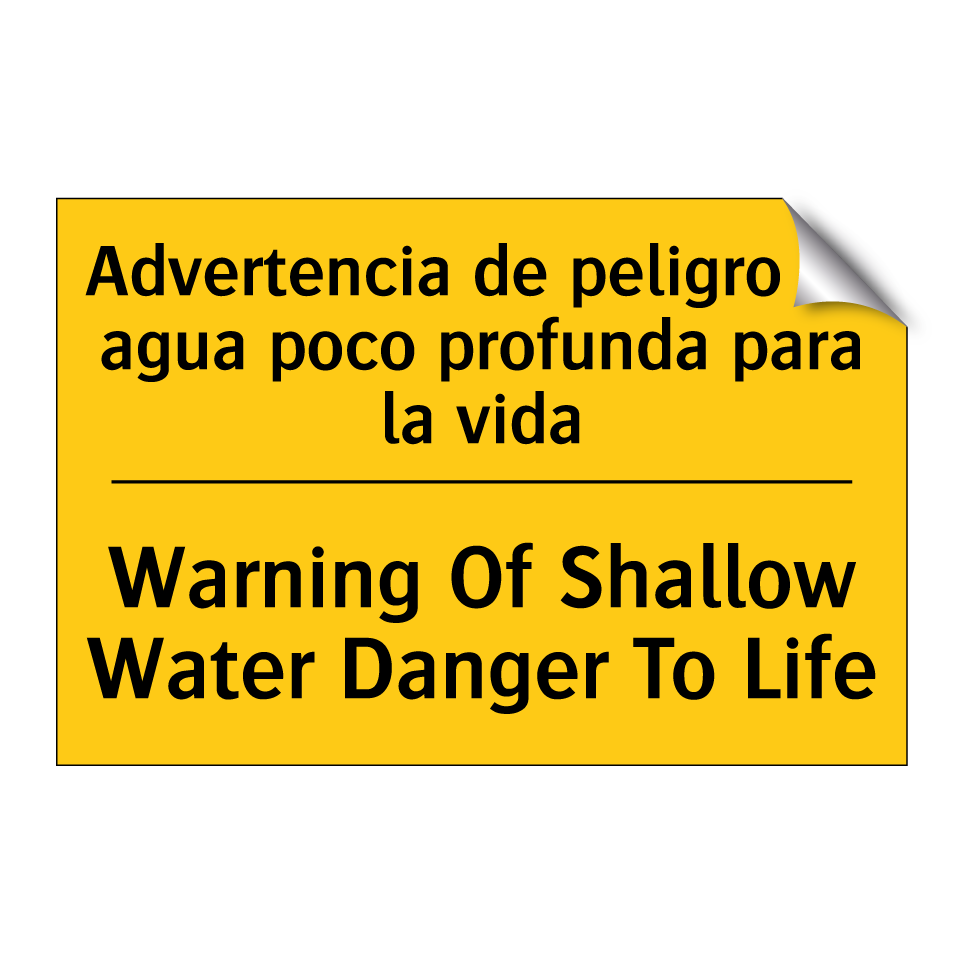Advertencia de peligro de agua poco profunda para la vida - Warning Of Shallow Water Danger To Life