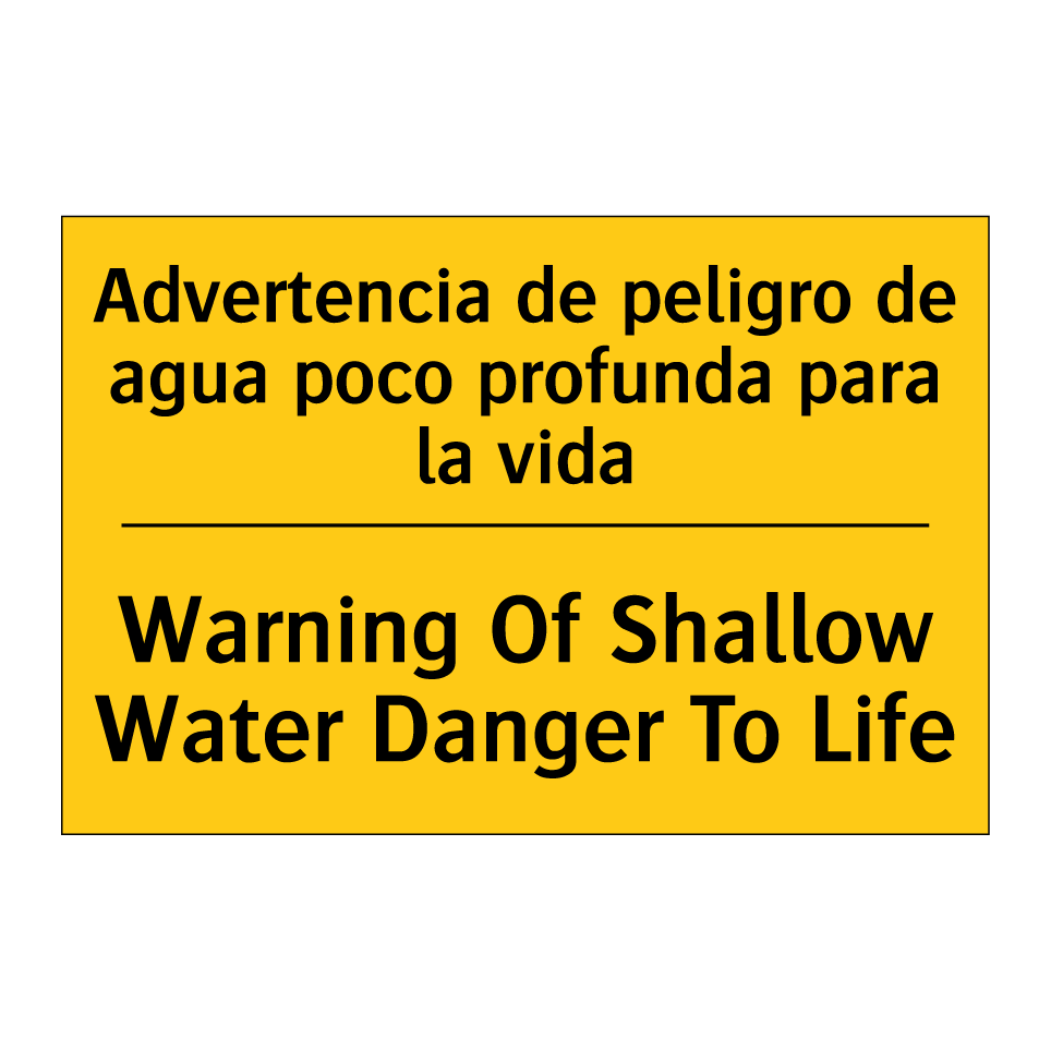 Advertencia de peligro de agua poco profunda para la vida - Warning Of Shallow Water Danger To Life
