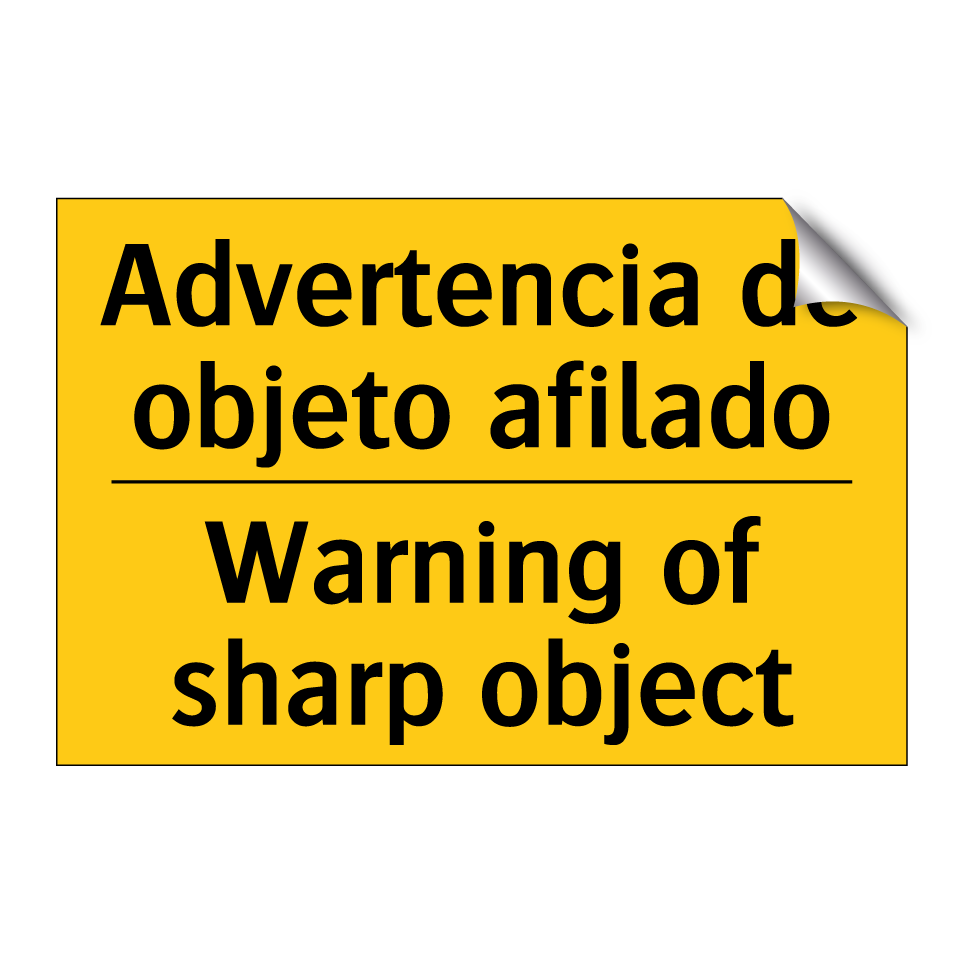 Advertencia de objeto afilado - Warning of sharp object