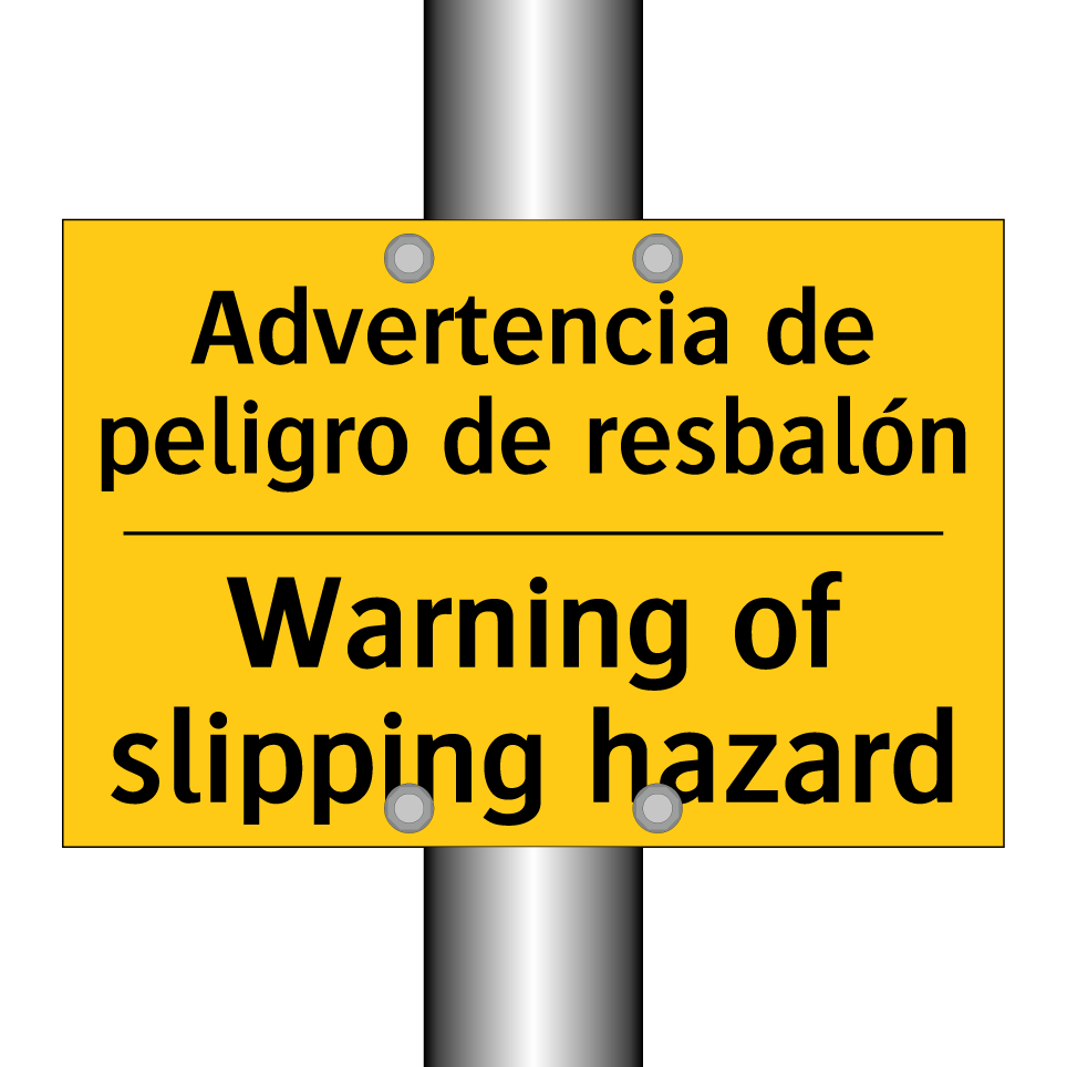 Advertencia de peligro de resbalón - Warning of slipping hazard