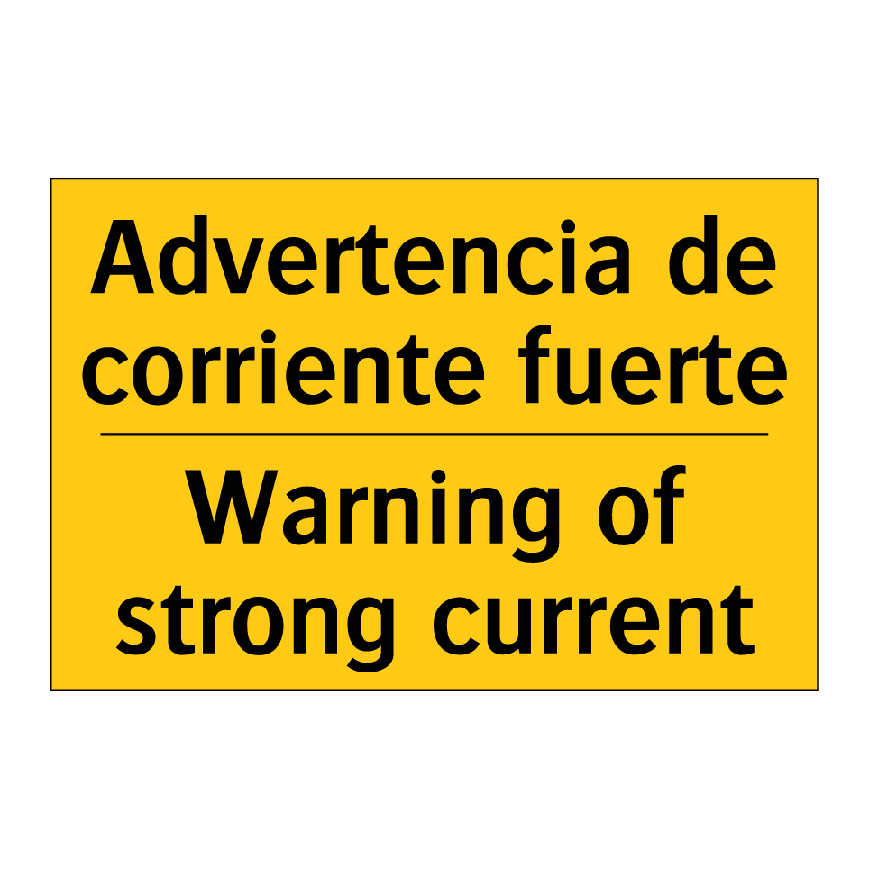 Advertencia de corriente fuerte - Warning of strong current