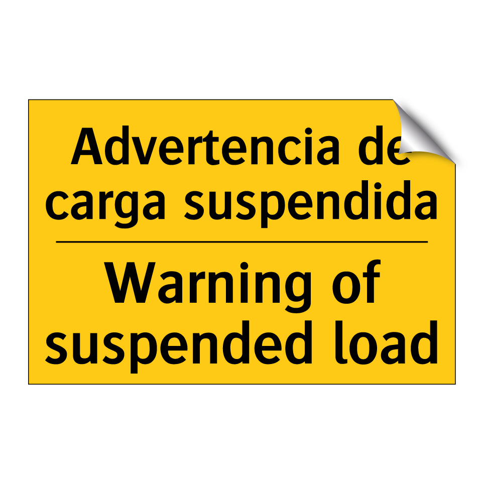 Advertencia de carga suspendida - Warning of suspended load