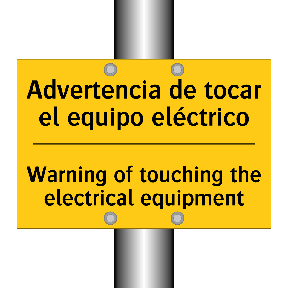 Advertencia de tocar el equipo eléctrico - Warning of touching the electrical equipment