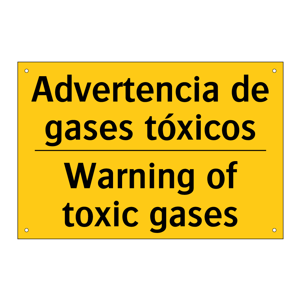 Advertencia de gases tóxicos - Warning of toxic gases