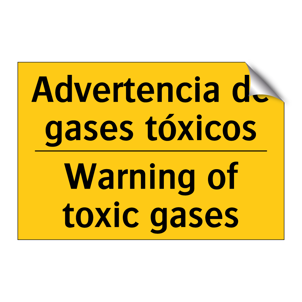 Advertencia de gases tóxicos - Warning of toxic gases