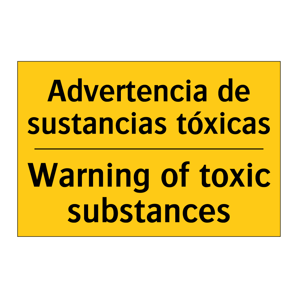 Advertencia de sustancias tóxicas - Warning of toxic substances