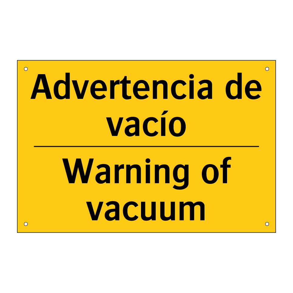 Advertencia de vacío - Warning of vacuum