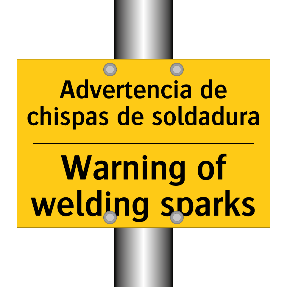 Advertencia de chispas de soldadura - Warning of welding sparks