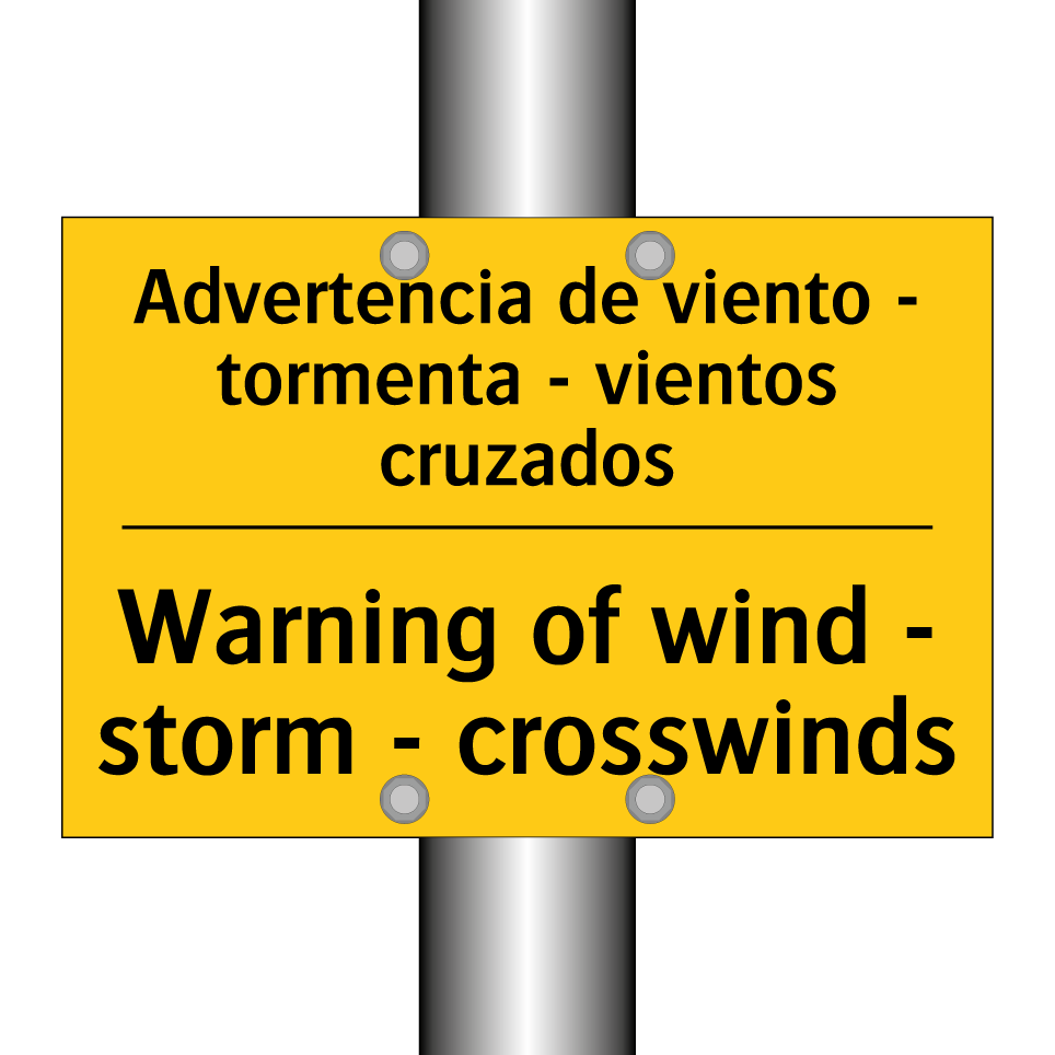 Advertencia de viento - tormenta - vientos cruzados - Warning of wind - storm - crosswinds