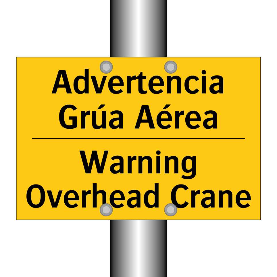 Advertencia Grúa Aérea - Warning Overhead Crane