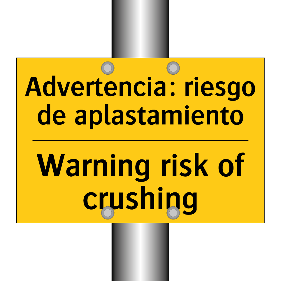 Advertencia: riesgo de aplastamiento - Warning risk of crushing
