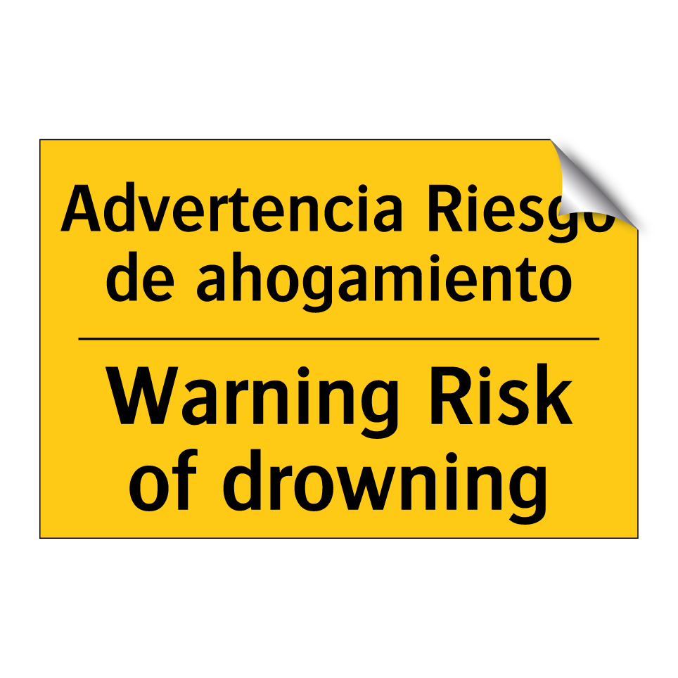 Advertencia Riesgo de ahogamiento - Warning Risk of drowning