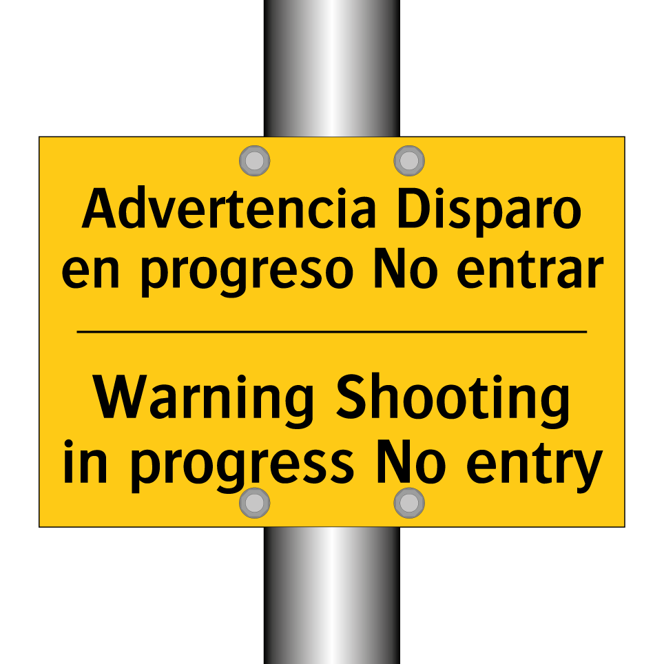 Advertencia Disparo en progreso No entrar - Warning Shooting in progress No entry