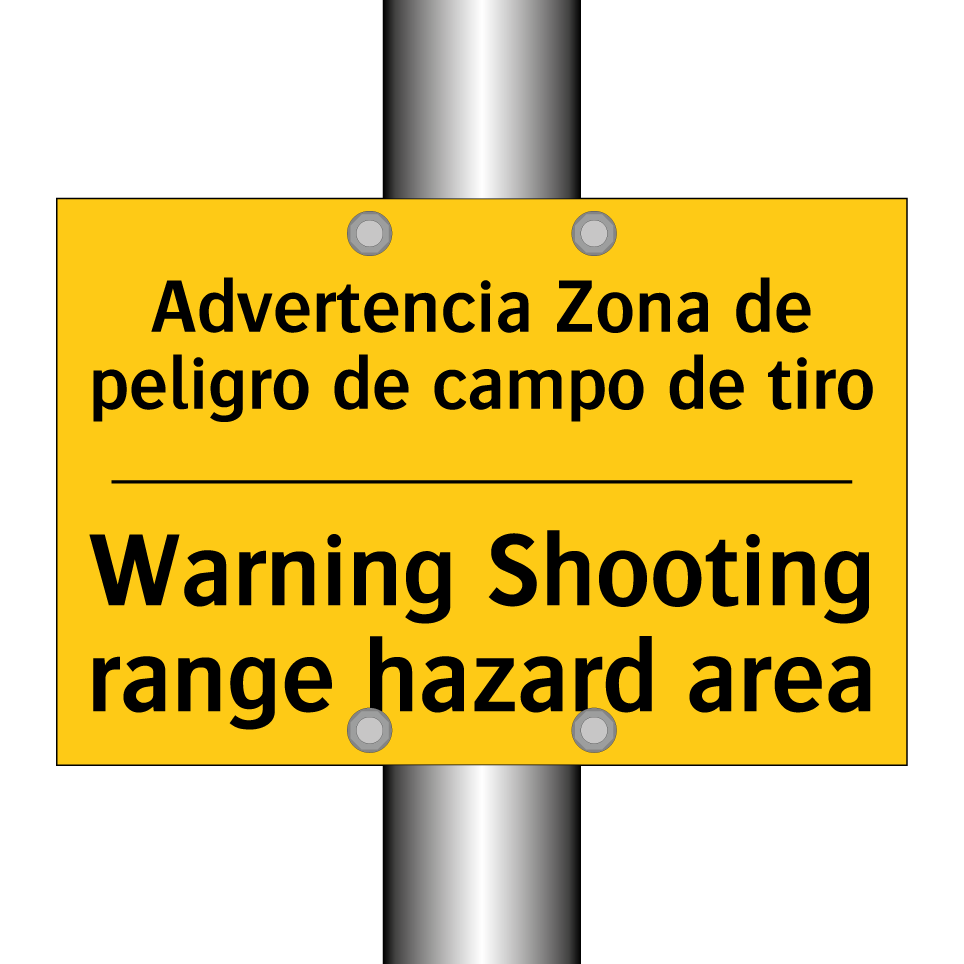 Advertencia Zona de peligro de campo de tiro - Warning Shooting range hazard area