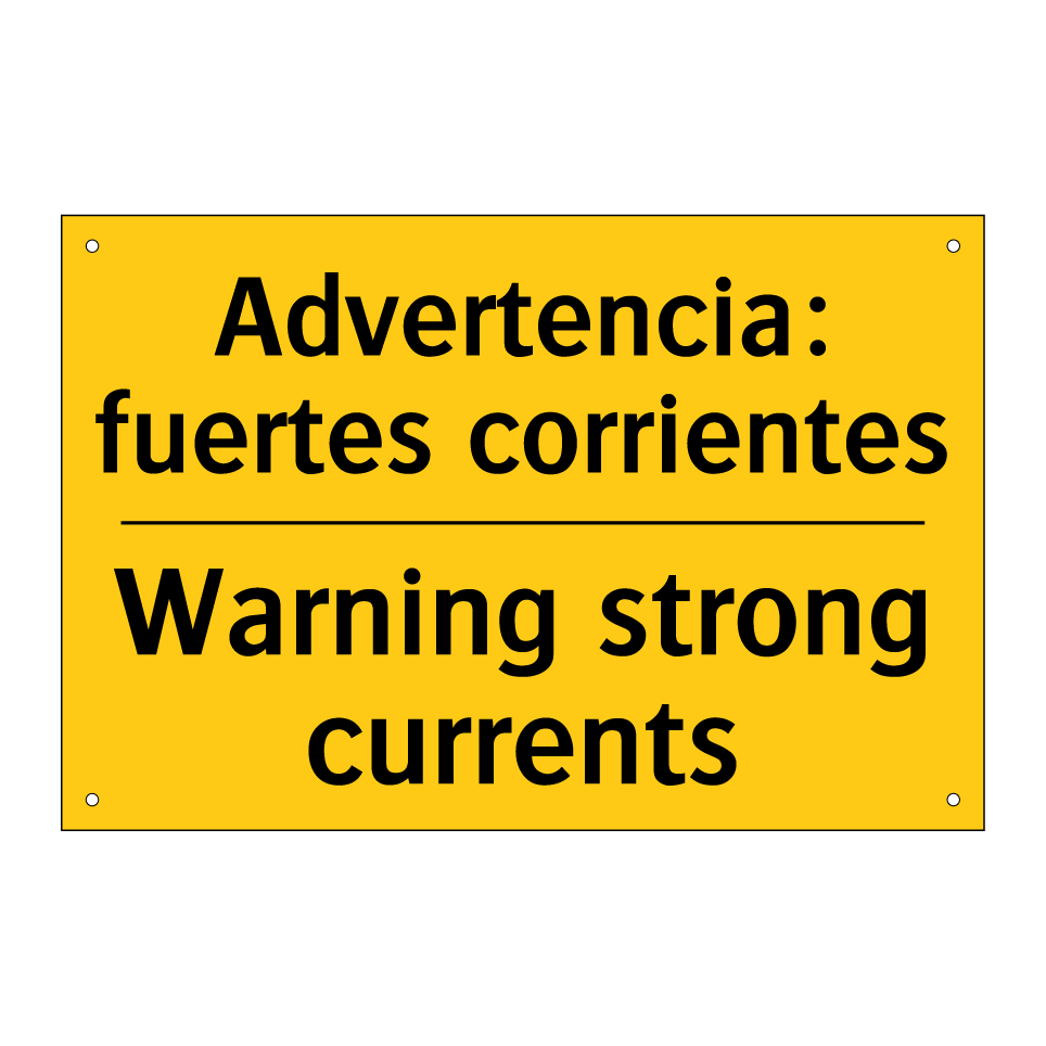 Advertencia: fuertes corrientes - Warning strong currents