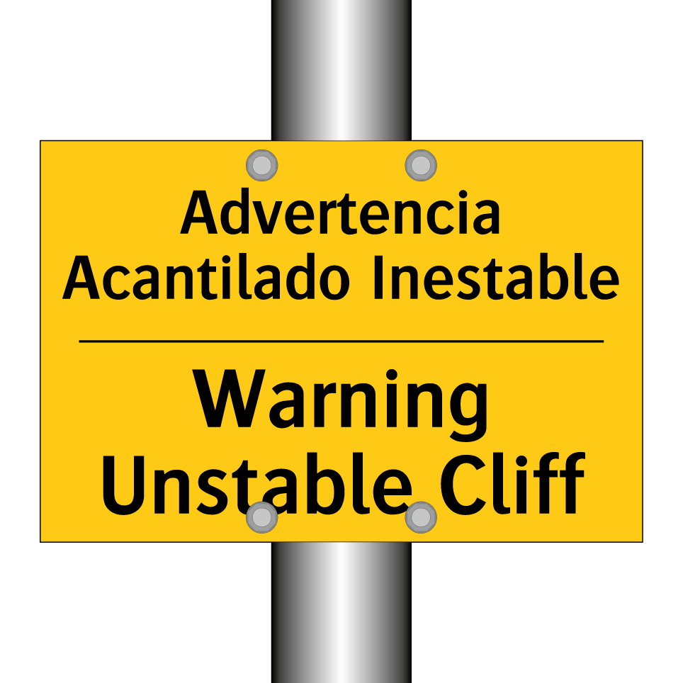 Advertencia Acantilado Inestable - Warning Unstable Cliff