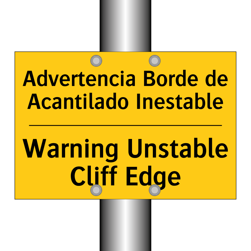 Advertencia Borde de Acantilado Inestable - Warning Unstable Cliff Edge