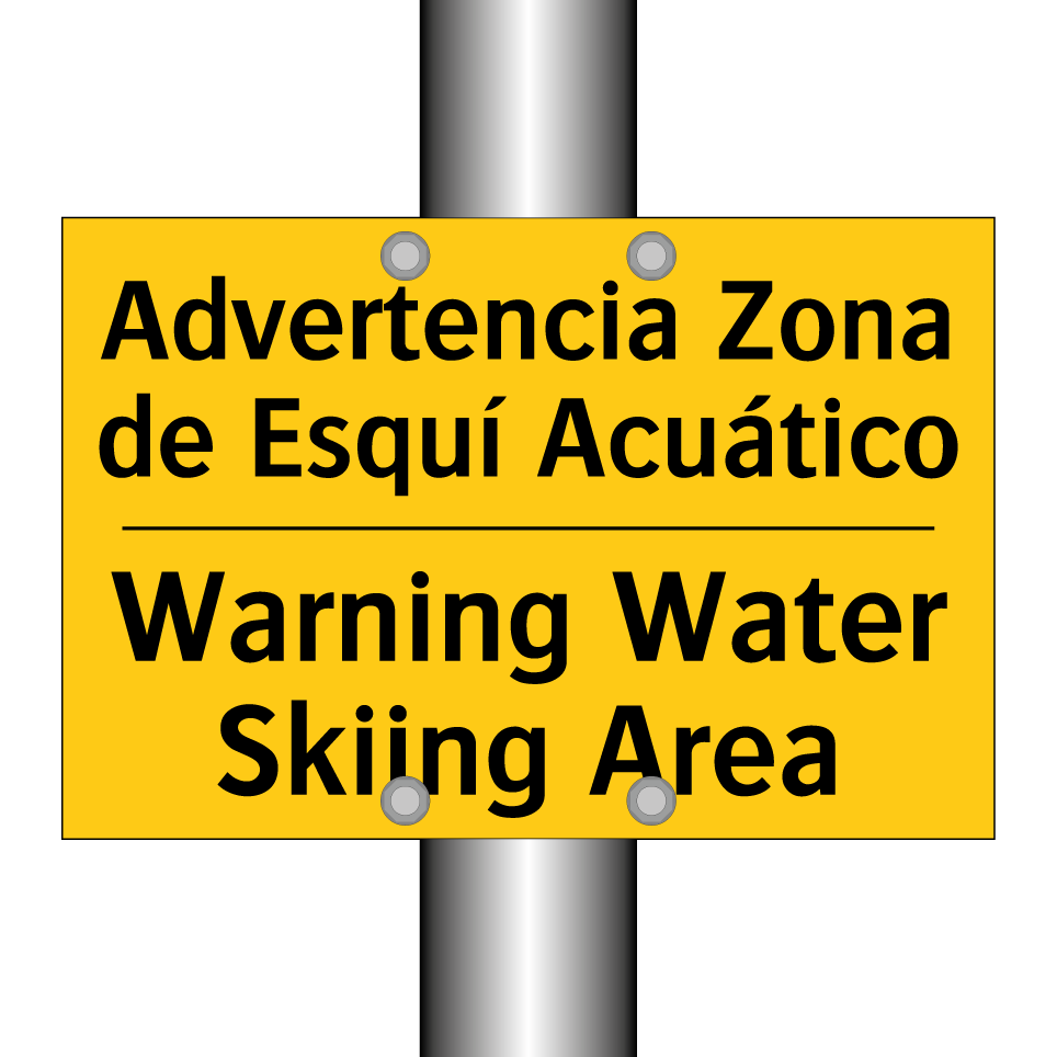 Advertencia Zona de Esquí Acuático - Warning Water Skiing Area