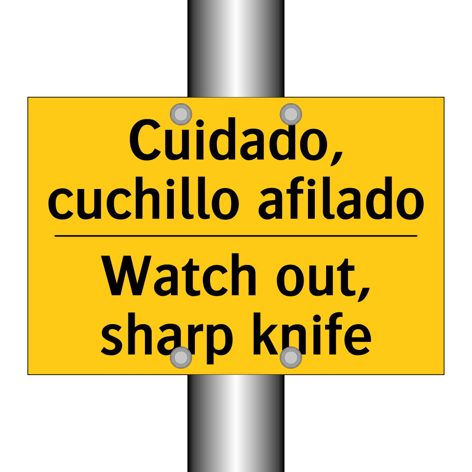 Cuidado, cuchillo afilado - Watch out, sharp knife