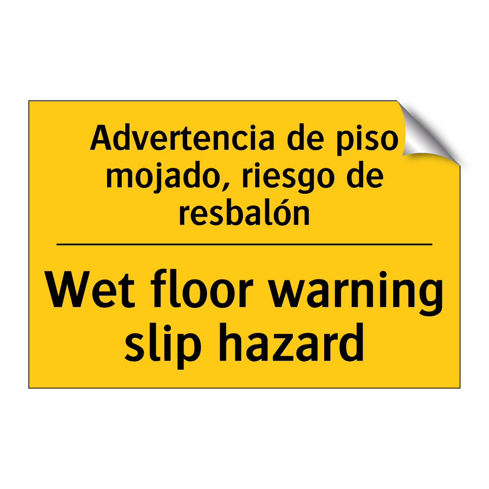 Advertencia de piso mojado, riesgo de resbalón - Wet floor warning slip hazard