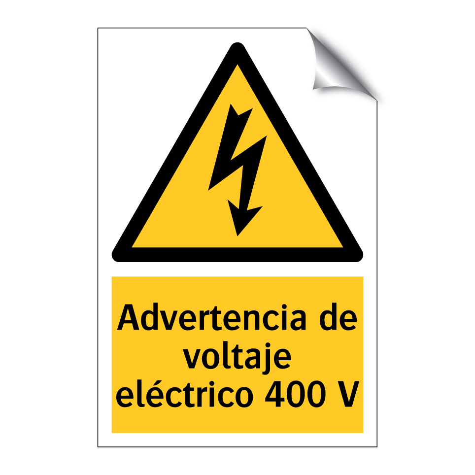 Advertencia de voltaje eléctrico 400 V