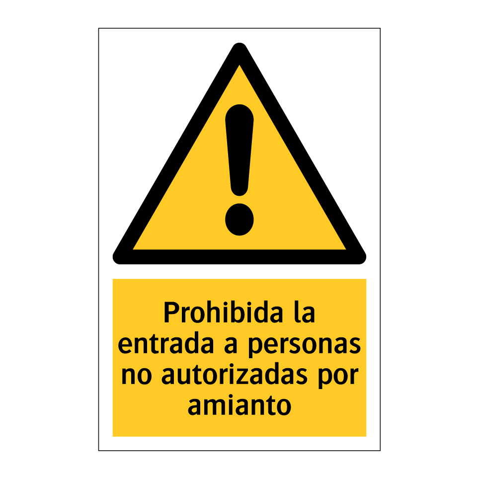 Prohibida la entrada a personas no autorizadas por amianto