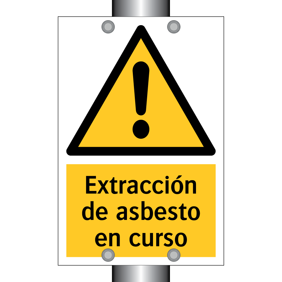 Extracción de asbesto en curso