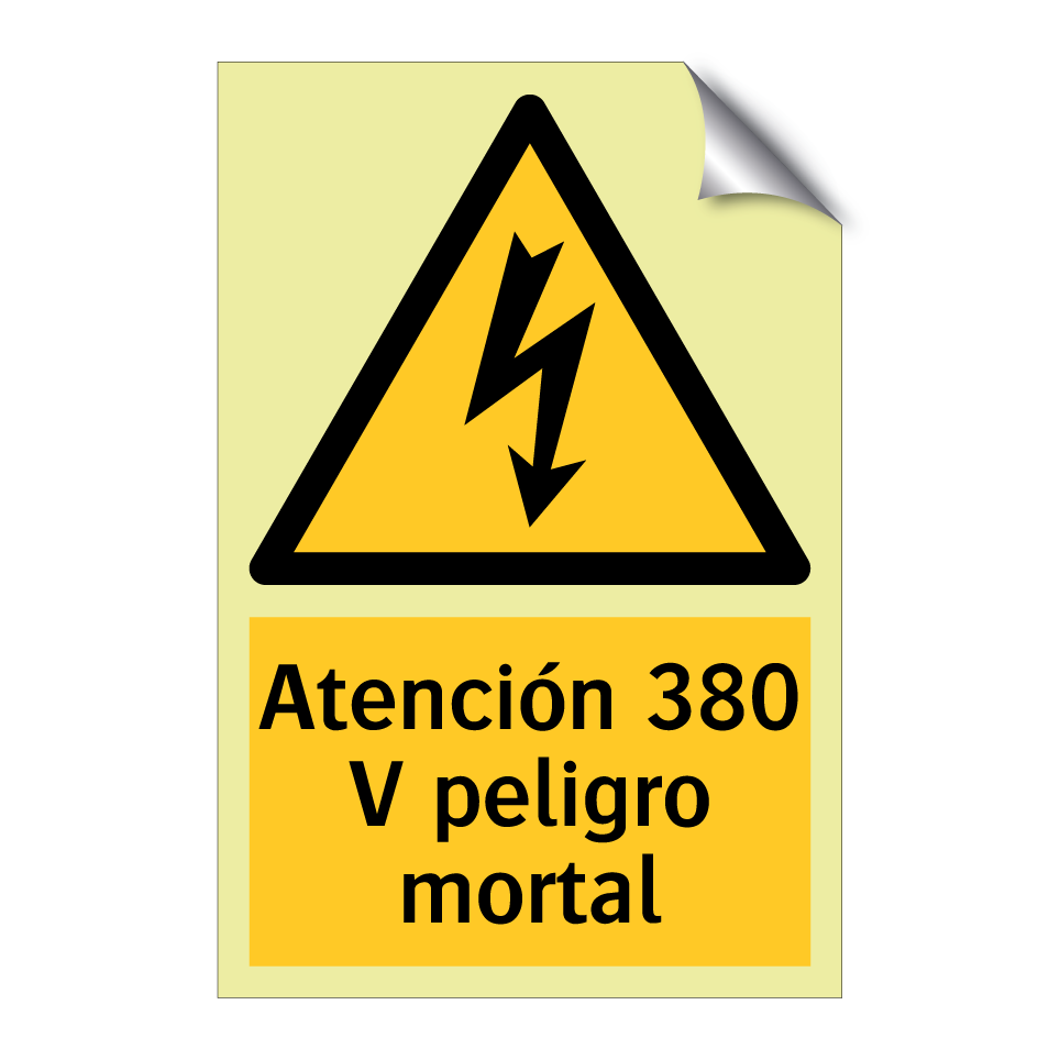 Atención 380 V peligro mortal