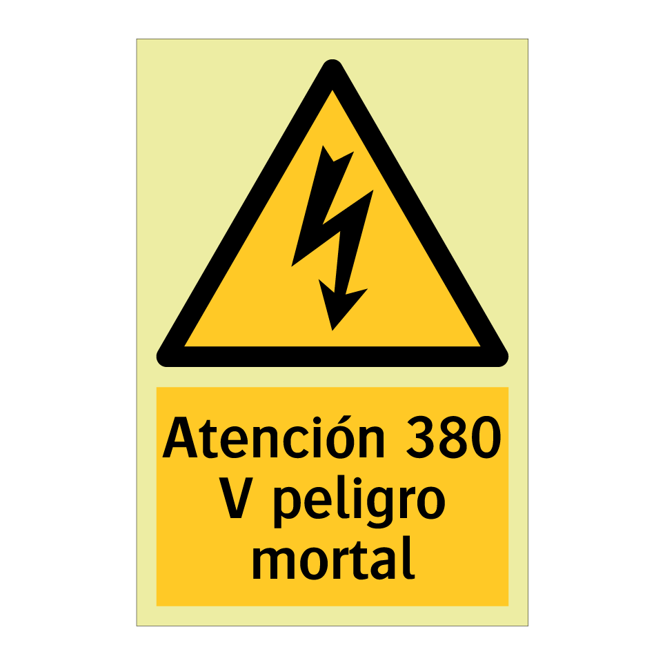 Atención 380 V peligro mortal