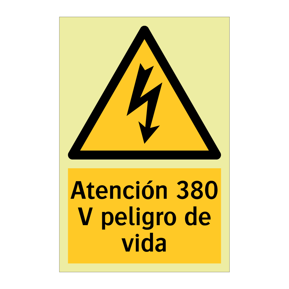 Atención 380 V peligro de vida