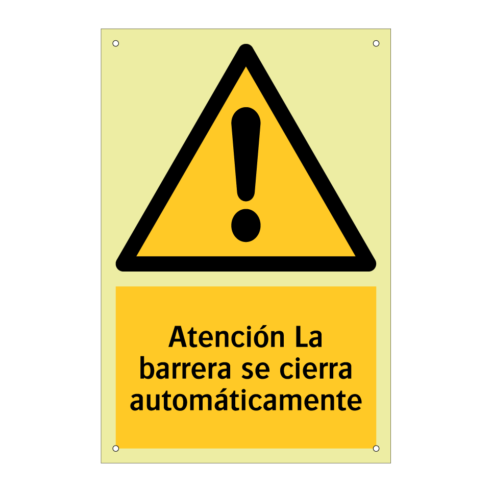 Atención La barrera se cierra automáticamente