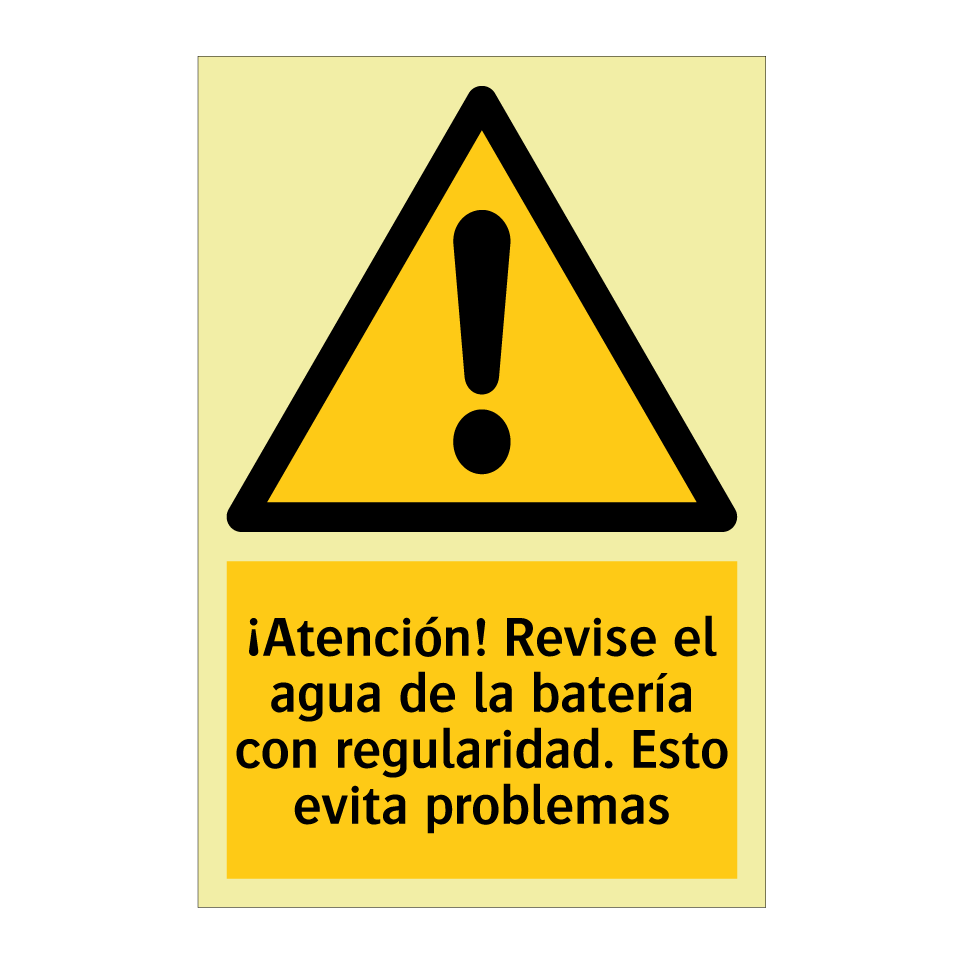 ¡Atención! Revise el agua de la batería con regularidad. Esto evita problemas