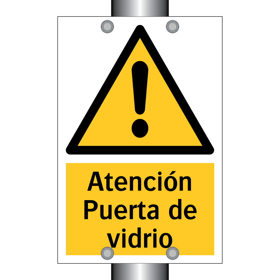Atención Puerta de vidrio
