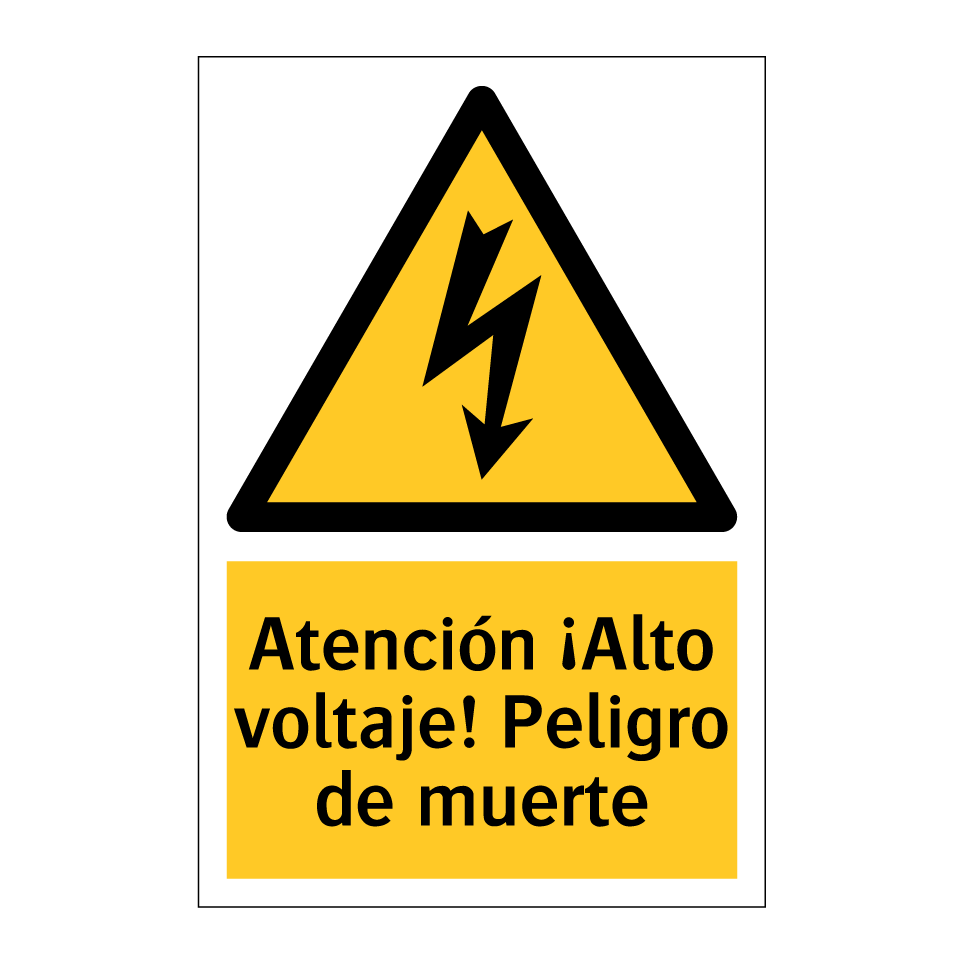 Atención ¡Alto voltaje! Peligro de muerte
