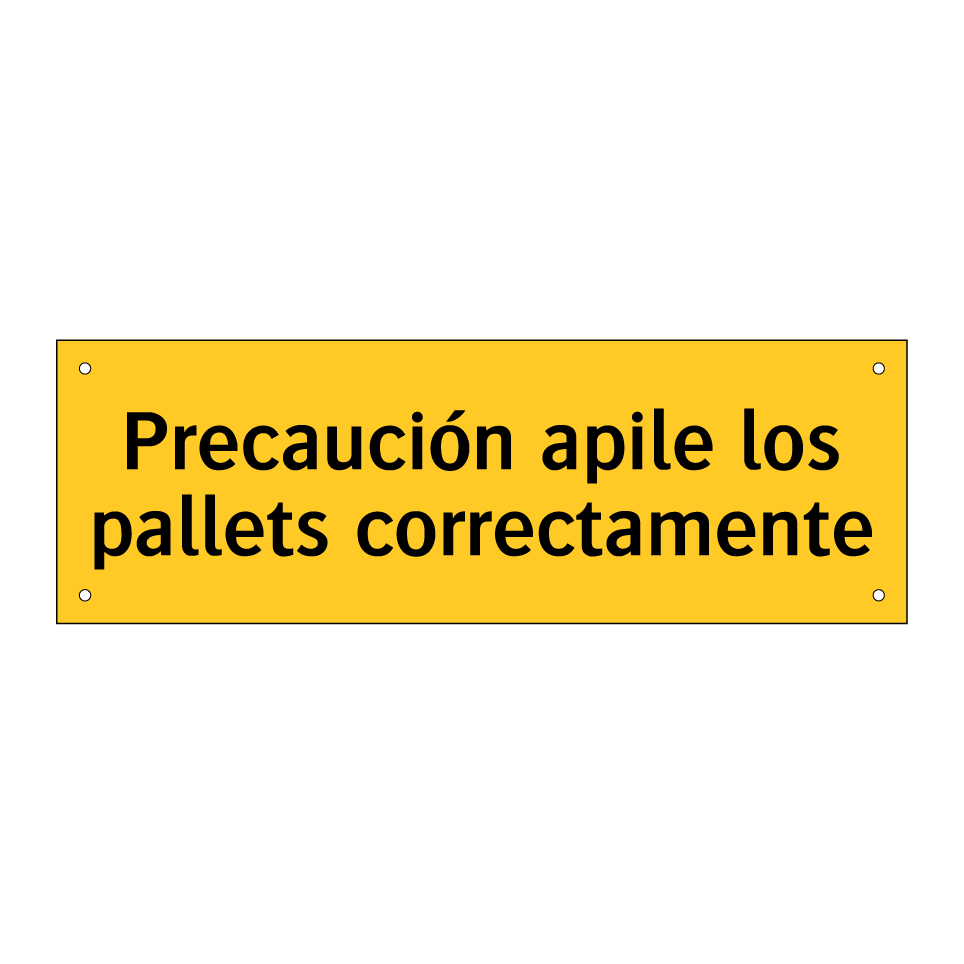 Precaución apile los pallets correctamente