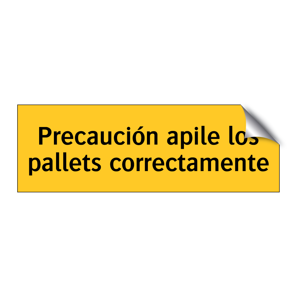 Precaución apile los pallets correctamente