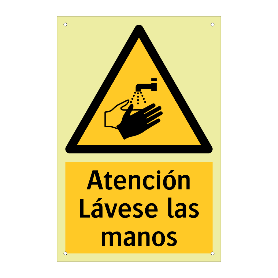 Atención Lávese las manos