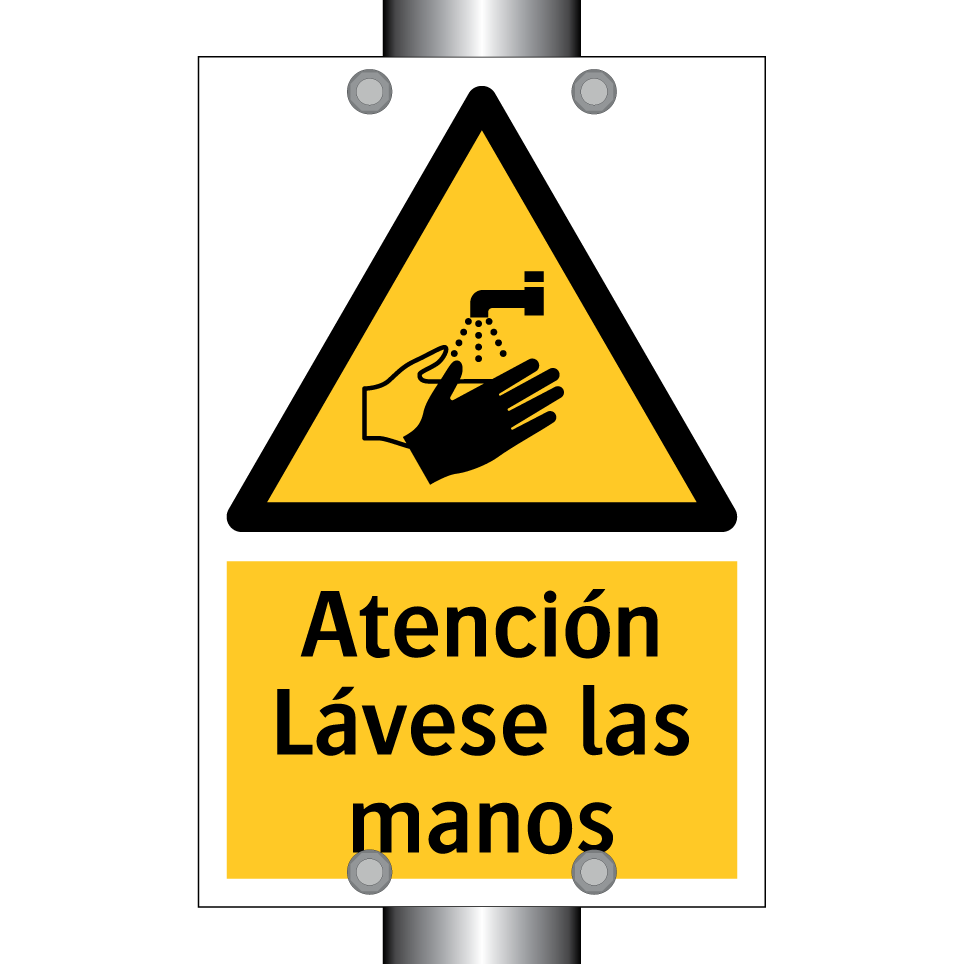 Atención Lávese las manos