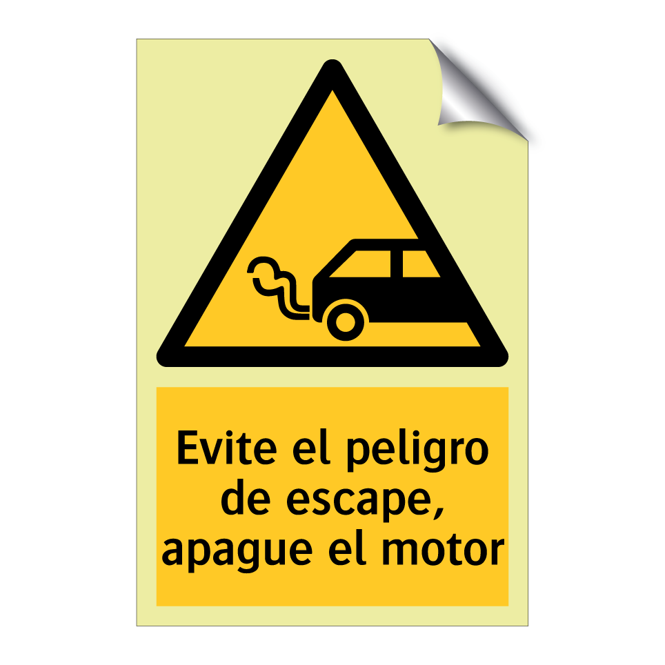 Evite el peligro de escape, apague el motor